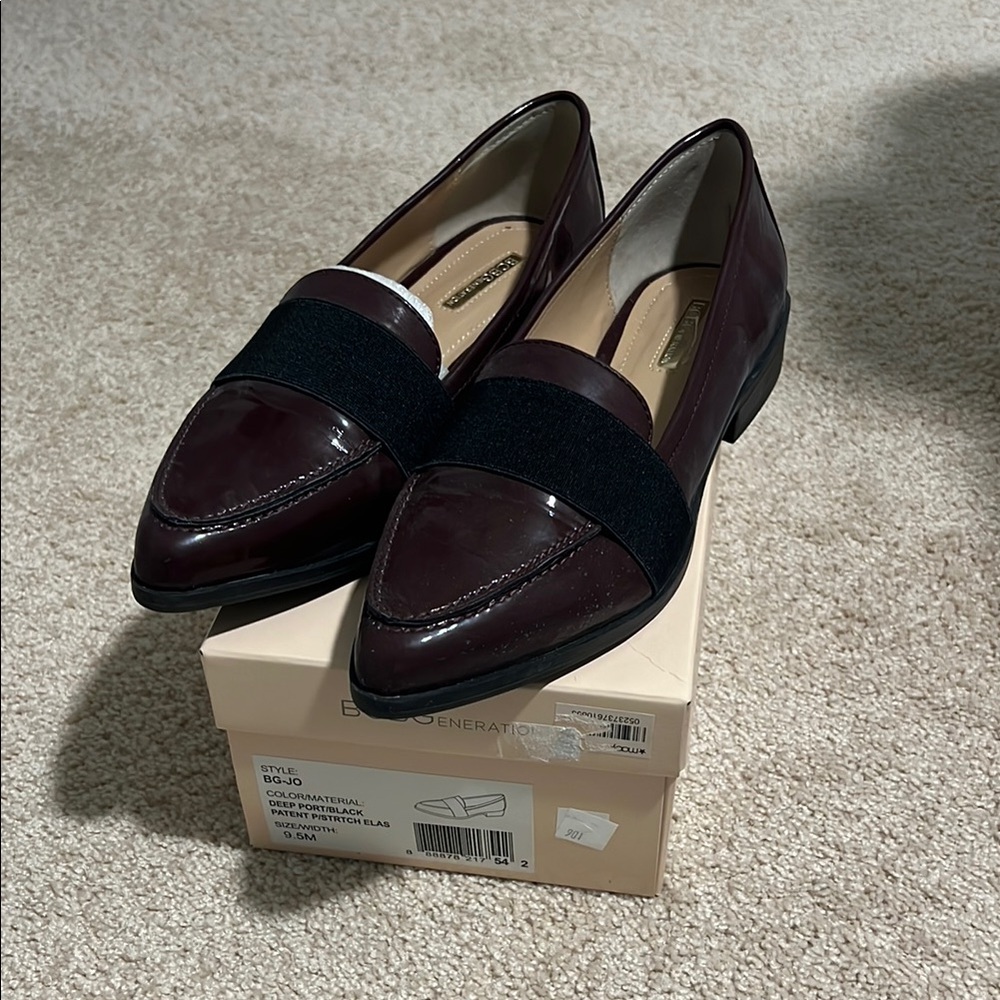 Brown with Black Loafers with Pointed Toe